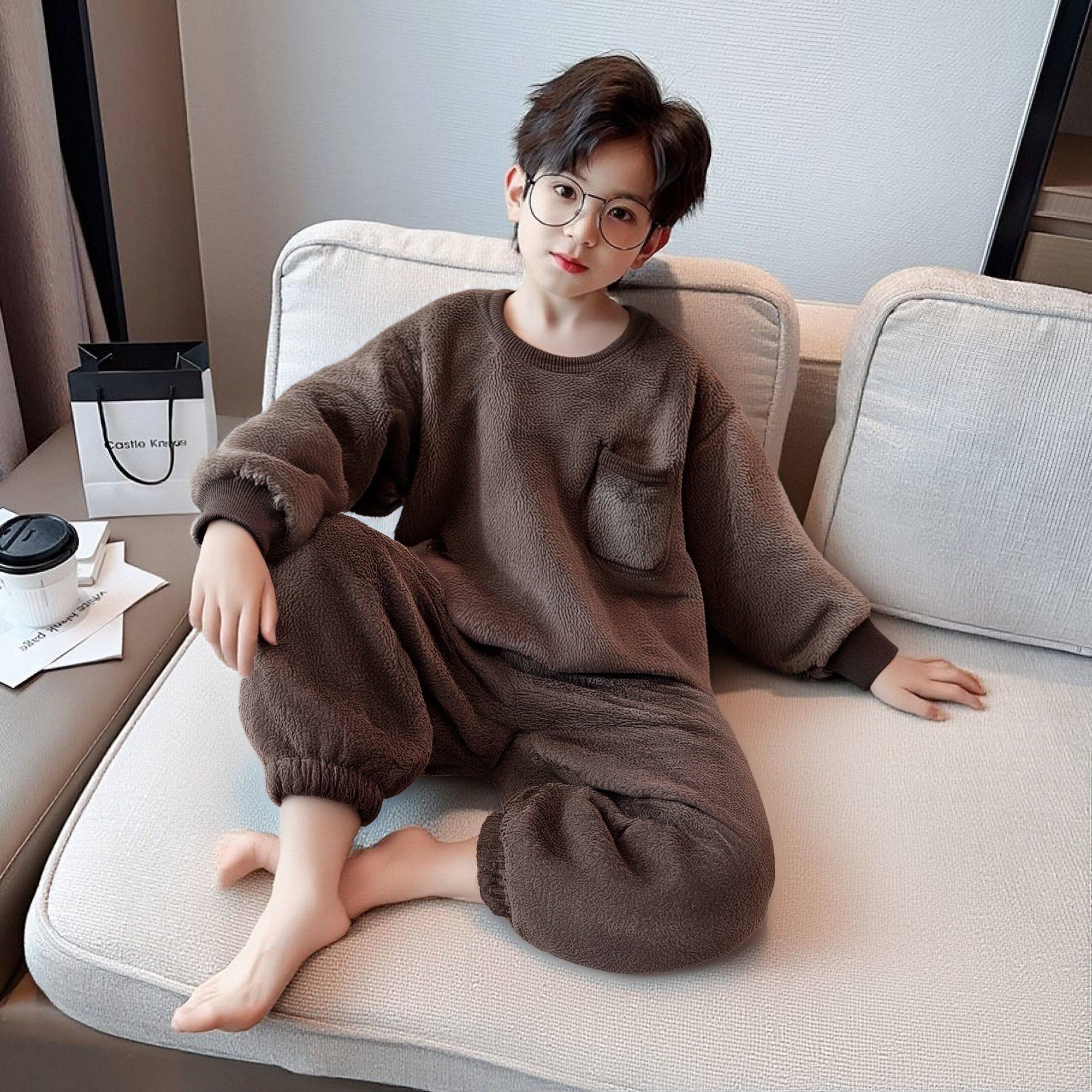 秋保暖男童家居服中大童居家服冬款儿童睡衣男孩长袖睡衣套装德绒,童装/婴儿装/亲子装,家居服套装,淘宝优惠券,粉丝福利购,淘宝优惠卷