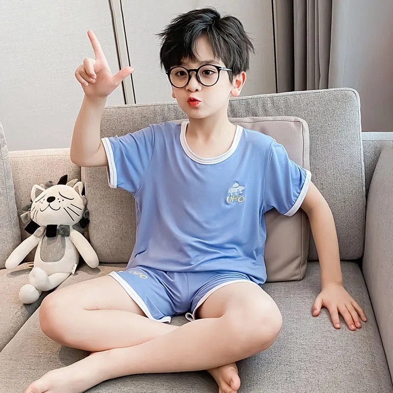 男童新款睡衣夏季薄款儿童套装宽松刺绣空调服男孩短袖短裤家居服,童装/婴儿装/亲子装,家居服套装,淘宝优惠券,粉丝福利购,淘宝优惠卷