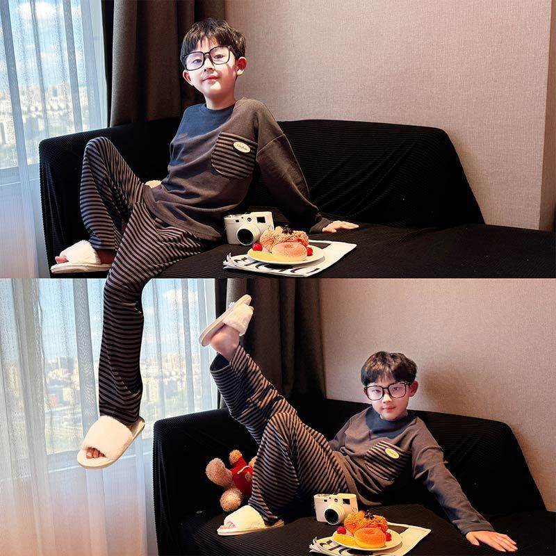 儿童加厚德绒睡衣宽松秋冬保暖男童家居服套装中大童德绒内搭上衣,童装/婴儿装/亲子装,家居服套装,淘宝优惠券,粉丝福利购,淘宝优惠卷