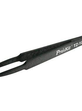 台湾宝工TZ-100C  防静电纤维圆尖镊子黑色塑料维修夹持工具