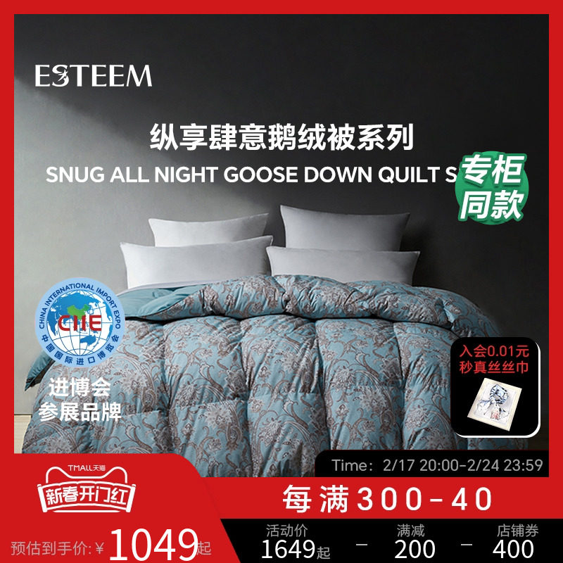 ESTEEM/宜庭艾伯塔进口95白鹅绒可水洗二合一羽绒被【专柜同款】