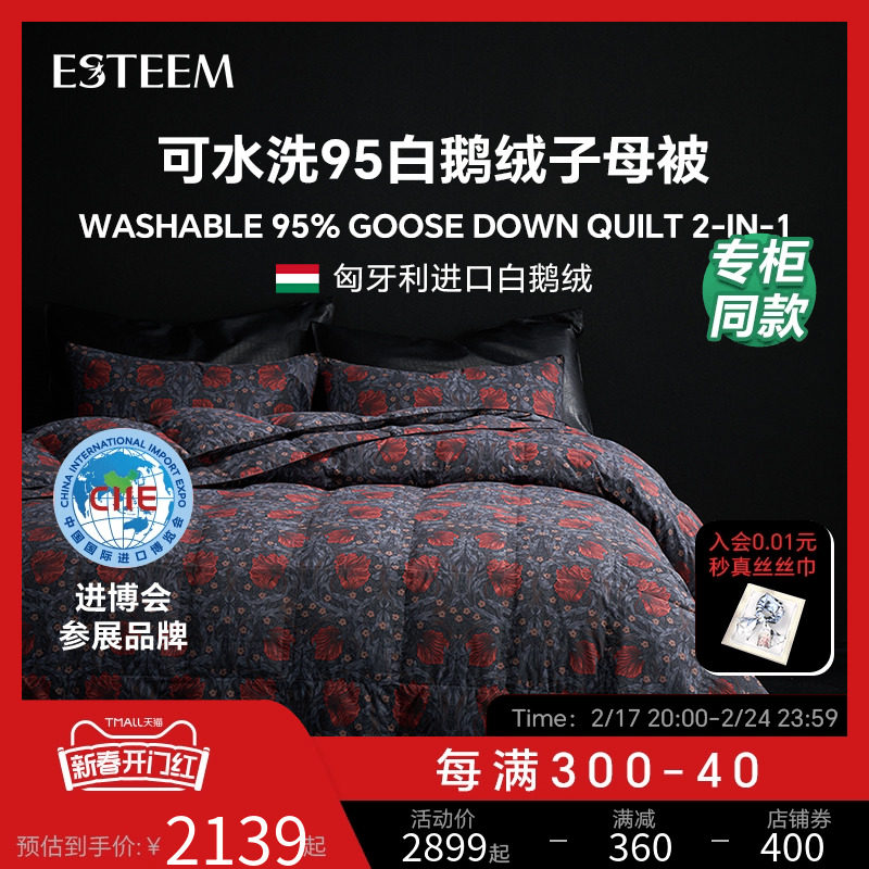 ESTEEM/宜庭莫里斯传奇匈牙利可水洗95鹅绒被子母被【专柜同款】