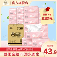 [Сестра грибы] Jieyun Rou Touch, Friendly, кожаная бумага, 3 слоя из 100 насосов 24 пакета, бумага для салфетки, насосная бумага туалетная бумага