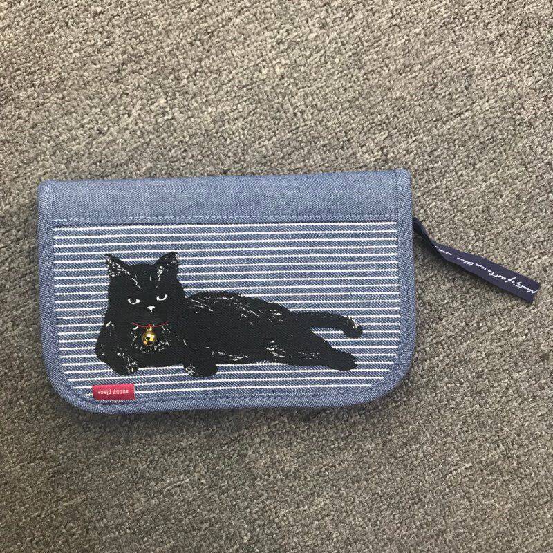 ty25买手店 日本 sunnyplace  猫咪条纹多层收纳钱包手拿卡包