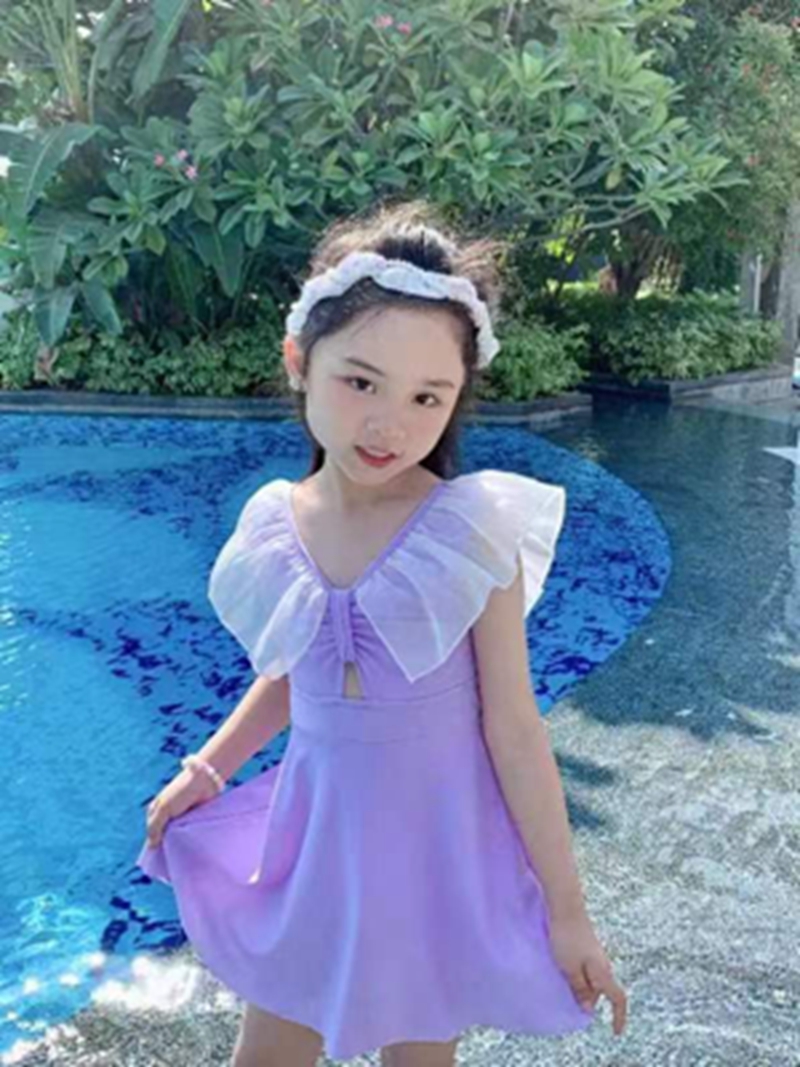 Baby Korean version swimsuit 85007 mesh new style student fashion conservative waist-hugging sweet lady hot spring swimsuit
