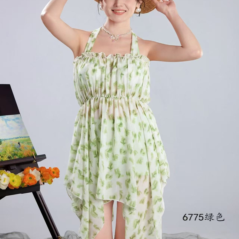 新款女士6775雪纺三件套泳衣显瘦性感保守遮肚游泳衣温泉泳装批发