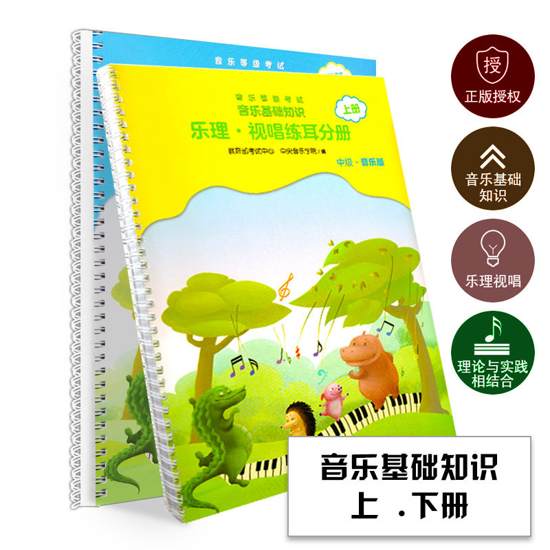 新版中级音基教材全套中央音乐学院音乐基础知识视唱练耳分册上下乐理常识分册儿童启蒙入门自学钢琴考级基本教程训练练习曲谱书籍