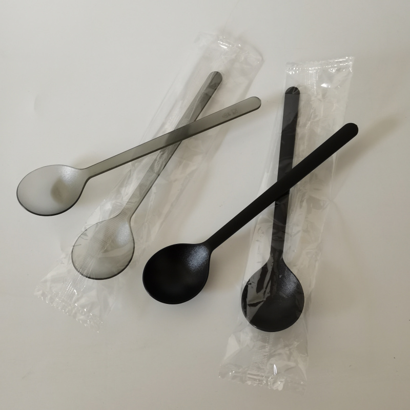 一次性搅拌勺子圆头塑料长柄勺甜品烧仙草勺冰粉勺奶茶饮料咖啡勺
