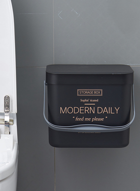 免打孔翻盖壁挂式分类垃圾桶卫生间创意手提垃圾筒厨房塑料收纳桶