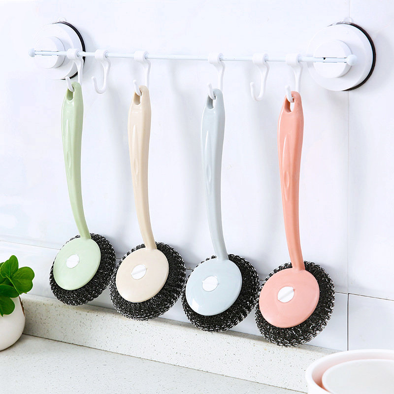 household originality Long handle steel wire Brush kitchen Cleaning products Cleaning ball brush Dishwashing brush Handle Pot Brushin the Family/Personal Cleaning Tools , Housework/Floor cleaning equipment , Steel ball  category - from Buy2taobao.com to provide professional Taobao agent buy service