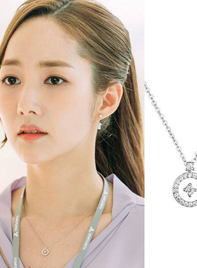 金秘书同款项链女韩版气质闪钻圆圈锁骨链学生森系闺蜜礼物