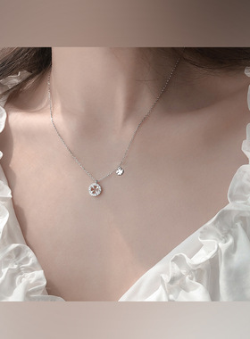 纯银元素圆形ins冷淡风锁骨链