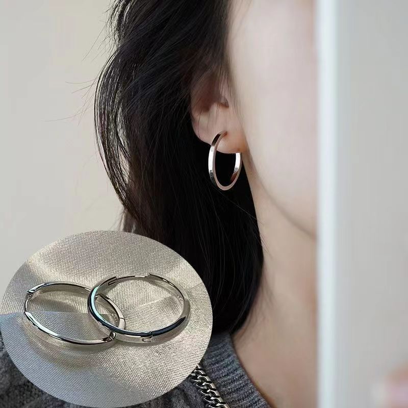 小众设计法式素圈耳扣