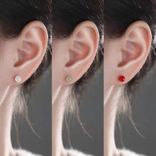 925纯银耳钉女和田玉耳环2023新款爆款小众设计耳饰高级感耳骨钉