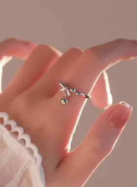 925纯银蝴蝶戒指女夏小众