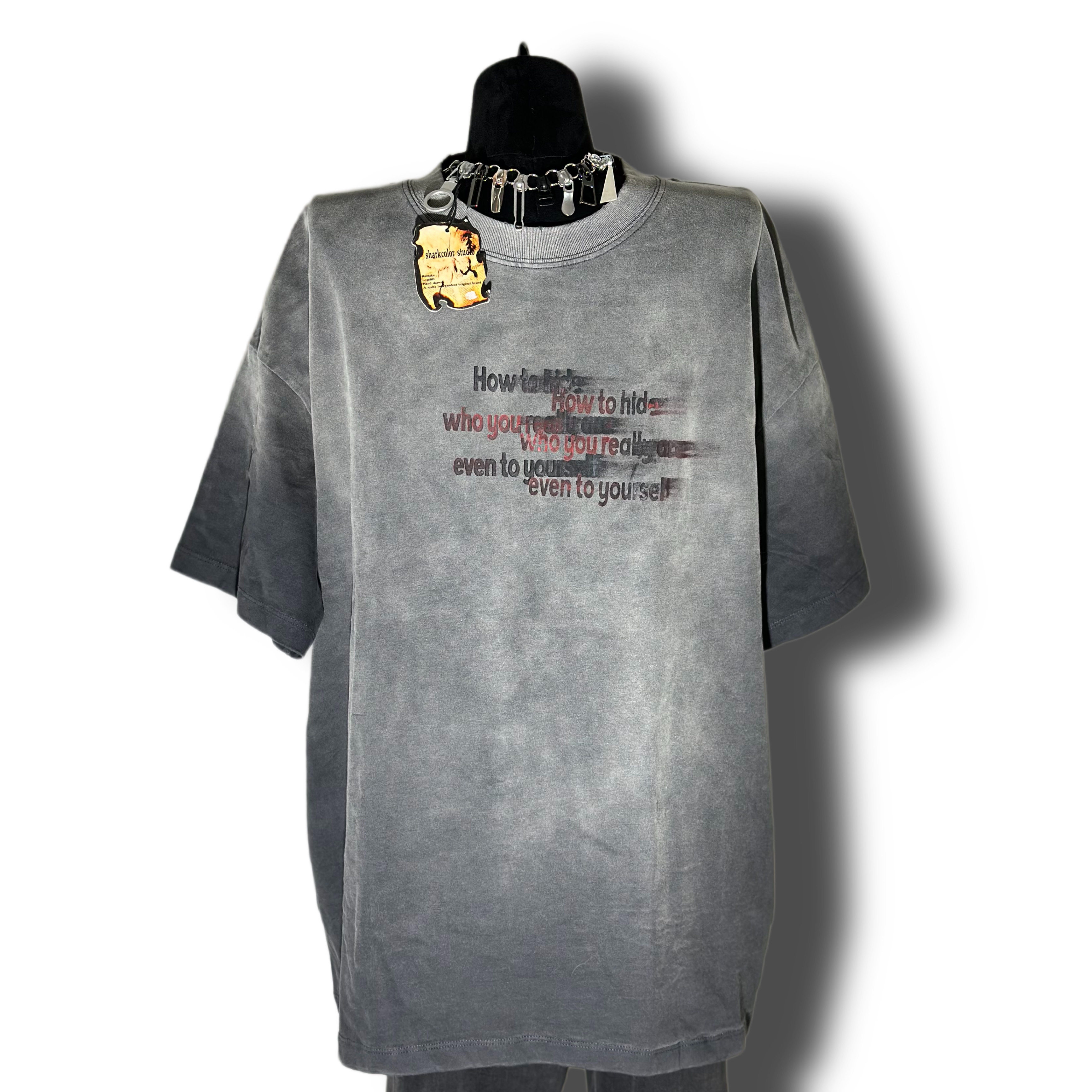 现货做旧古着复古圆领短袖t恤