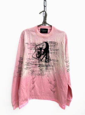 【sharkcolor】扑克系列手工喷染渐变小领口纯棉280克重长袖T恤