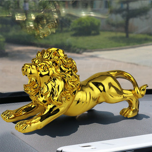 创意狮子汽车摆件保平安车内饰品车载摆设汽车用品中控台装 饰车摆