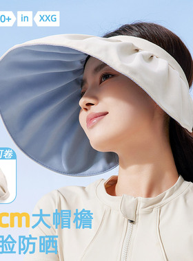 防晒帽女可折叠防紫外线2026新款遮阳帽贝壳空顶帽遮脸大帽檐帽子