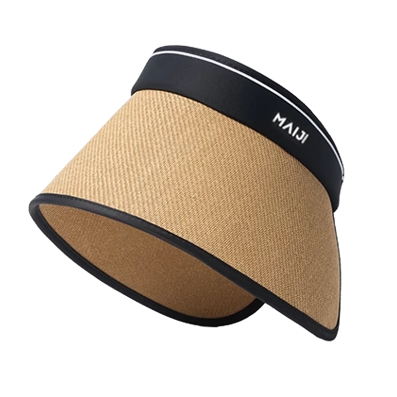 夏季帽子遮阳2024新款女太阳大帽檐防晒草编空顶帽环绕式防紫外线