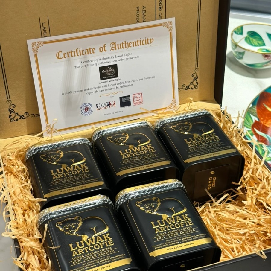 印尼原装进口猫屎咖啡豆现磨Kopi Luwak爱图鲁瓦克商务礼盒装送人