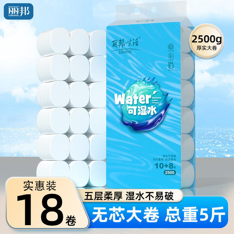 丽邦卷纸2500g家用卫生纸实惠装手纸厕纸厕所纸巾整箱无芯卷筒纸,洗护清洁剂/卫生巾/纸/香薰,卷筒纸,淘宝优惠券,粉丝福利购,淘宝优惠卷