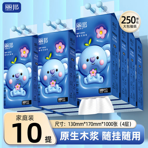 丽邦悬挂式抽纸大包家用实惠装