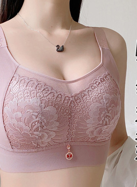 七排扣大码内衣美背聚拢防滑显瘦抹胸式无钢圈调整型文胸