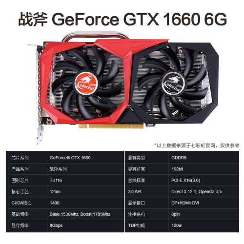 议价-七彩虹战斧GeForce GTX1660-6G-GDDR5