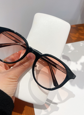 复古大圆框带鼻托太阳镜TR90