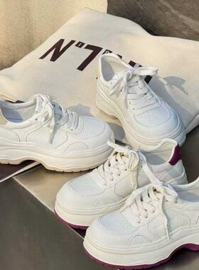 【林小雅专享】AAL9501新款高定头层牛皮厚底百搭运动休闲鞋