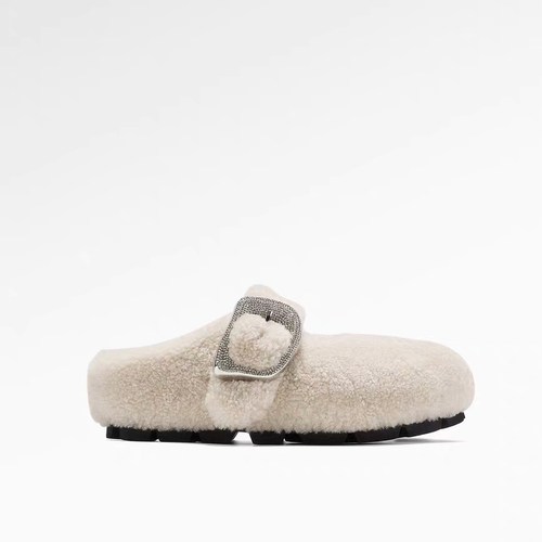 【林小雅专享】AHH19248高定韩版厚底烫钻包头毛毛拖鞋