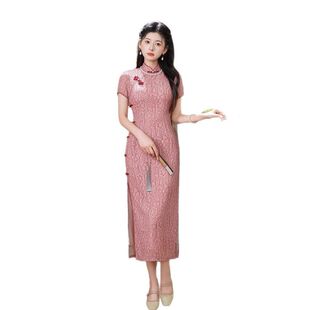 女年轻少女2025旗袍改良版 曼玉甜美风细腰可穿粉色日常新中式 连衣