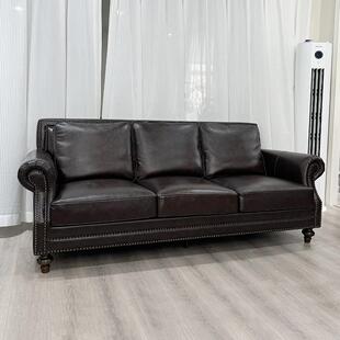美式风真皮沙发小巴顿沙发