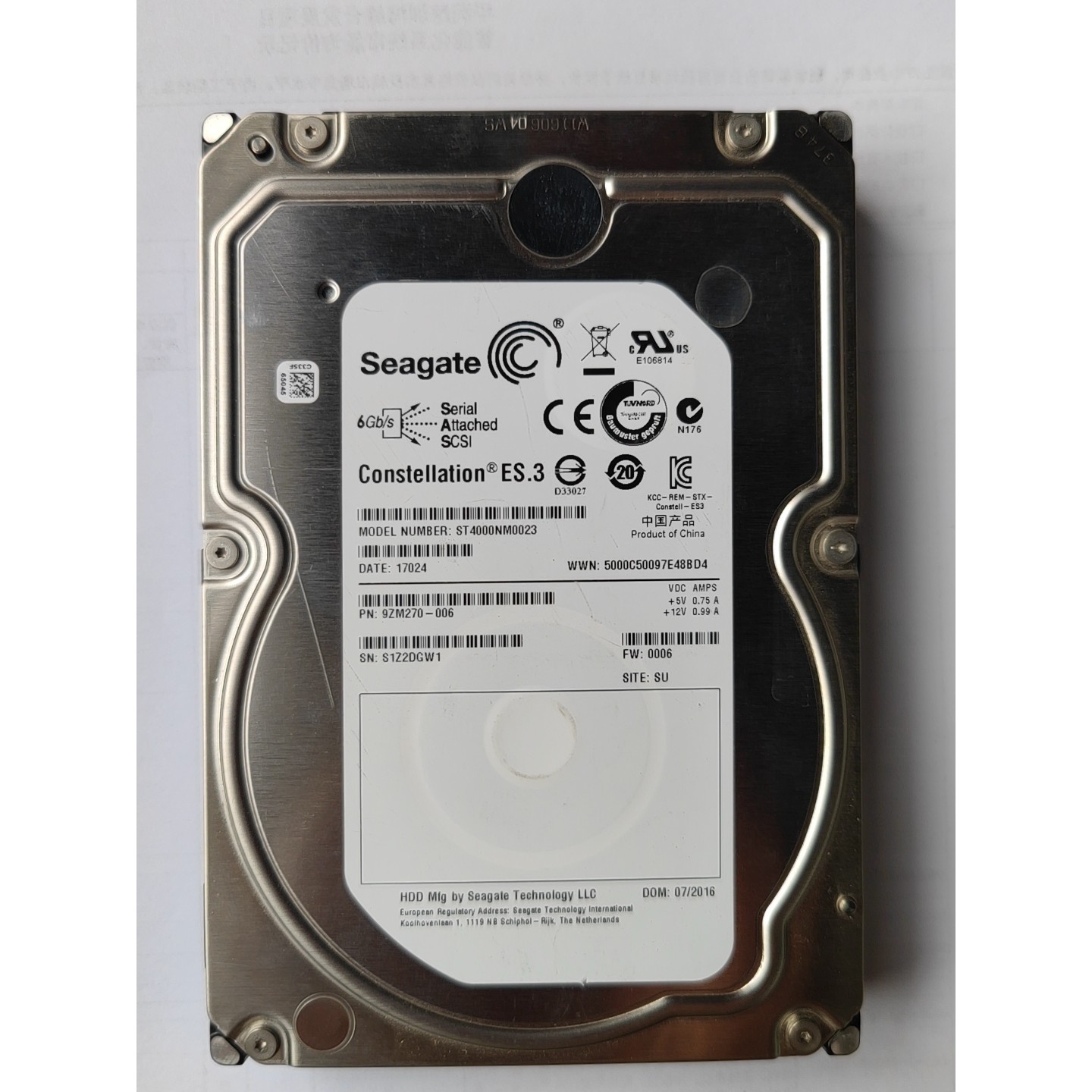 (议价)Seagate/希捷 ST4000NM0023询价