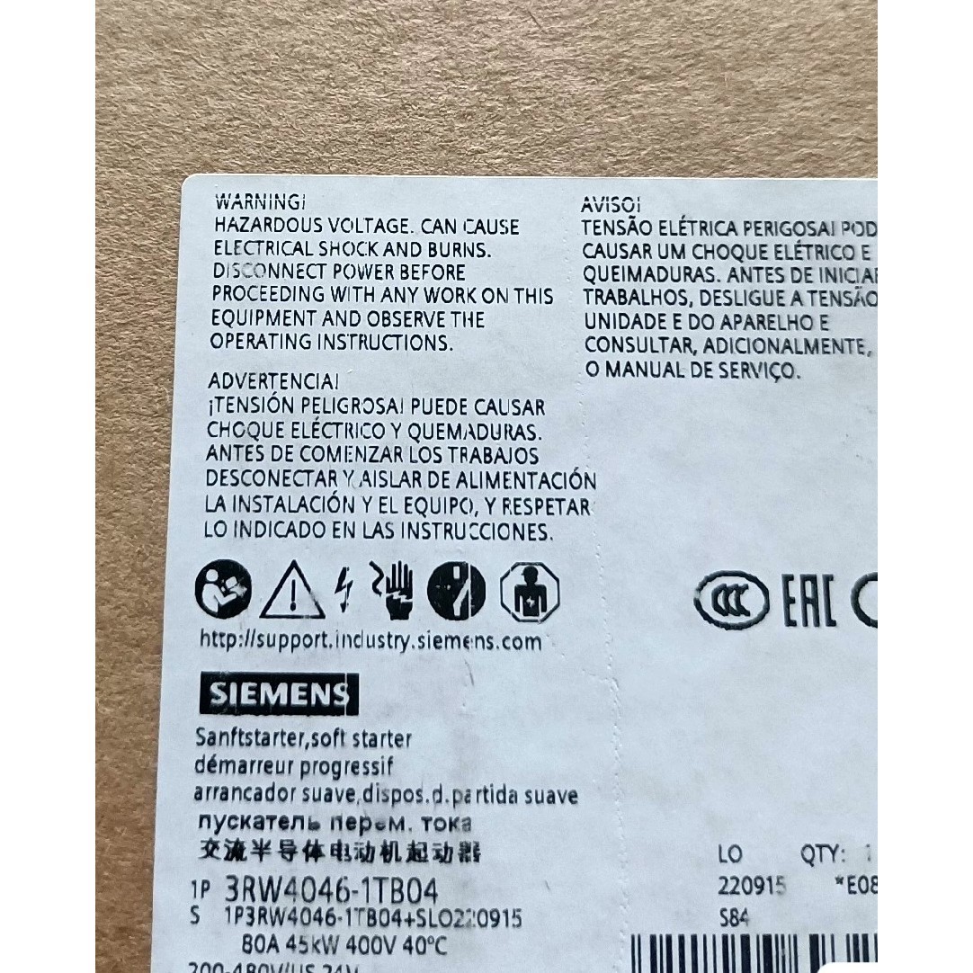 (议价)西门子软启动器3RW4046-1TB04全新原装询价