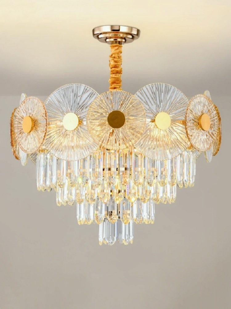 水晶琉璃客餐厅后现代风别墅吊灯