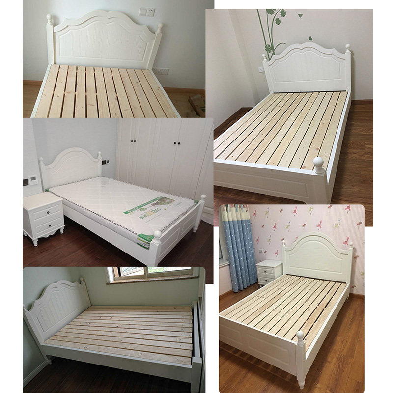 欧式全实木床少女公主工厂直销白色韩式田园1.2m床男孩简约一米五