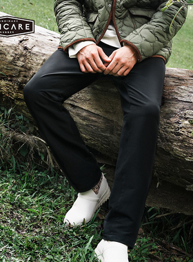 UNICARE春秋男士保暖休闲长裤 加绒侧口袋 弹力防泼水直筒裤 2025