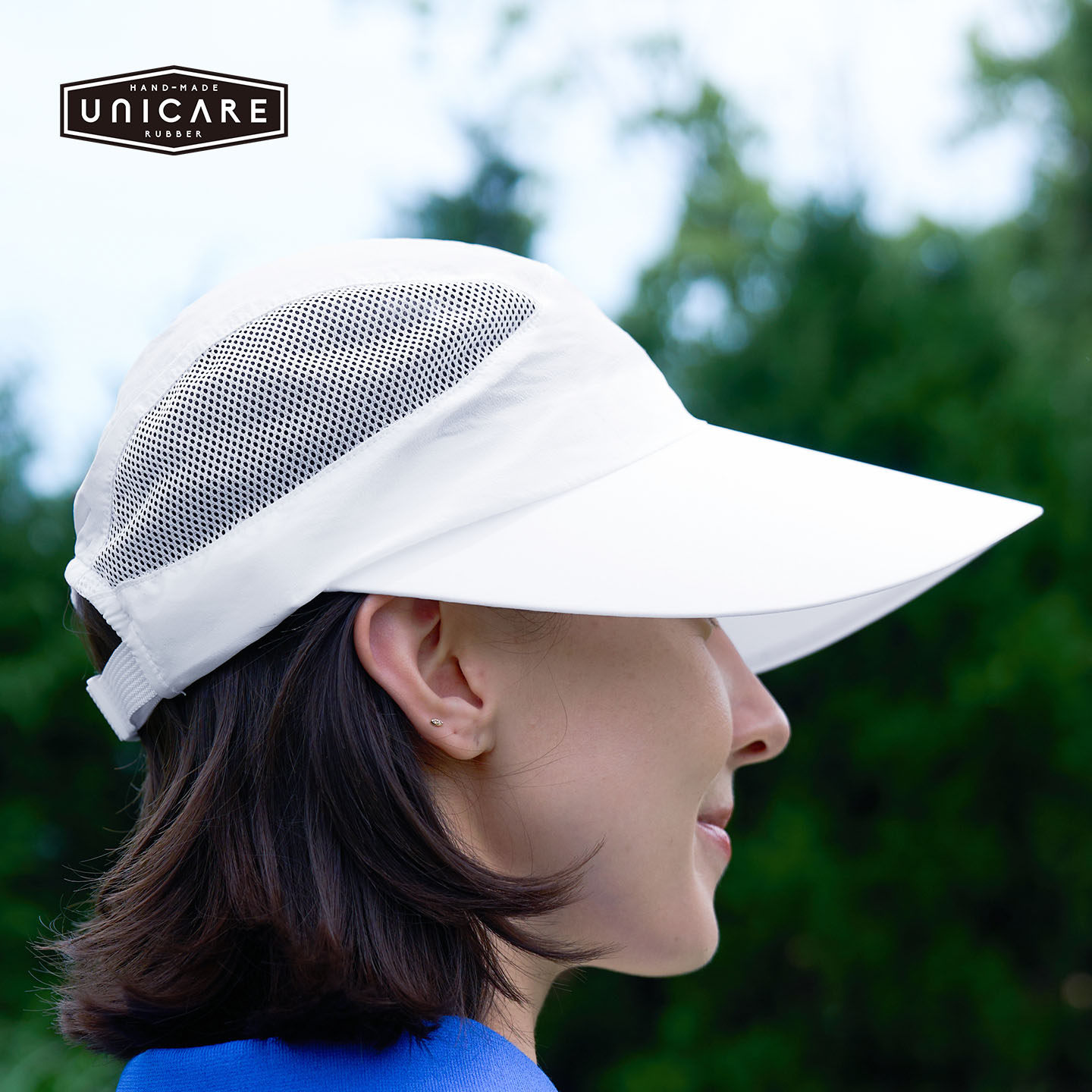 UNICARE防晒帽UPF50+ 2026新款宽大帽檐白色简约鸭舌帽子防紫外线