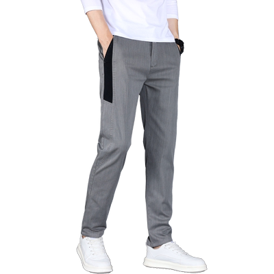 2023夏季白底休闲修身长裤