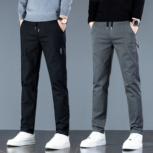 潮流百搭高弹力宽松男裤 子男款 2026新款 男士 夏季 休闲直筒长裤 薄裤