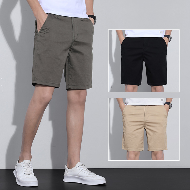 短裤男士夏季潮流薄款纯棉五分w裤子2023夏天直筒宽松休闲5分中裤