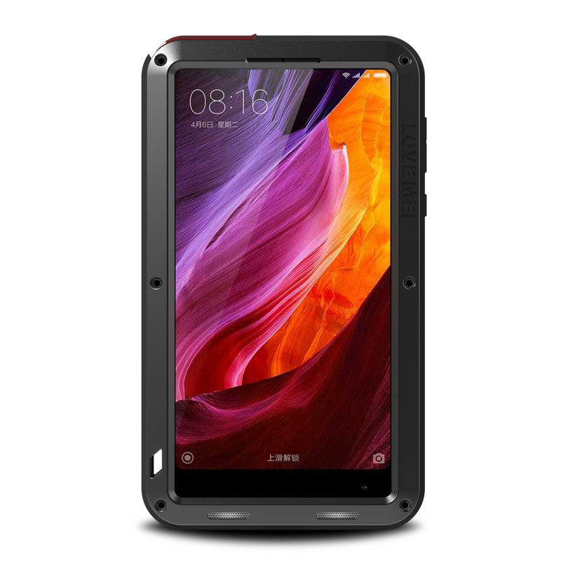 love mei适用小米mix三防手机壳mix1全包防摔保护套金属边框6.4寸