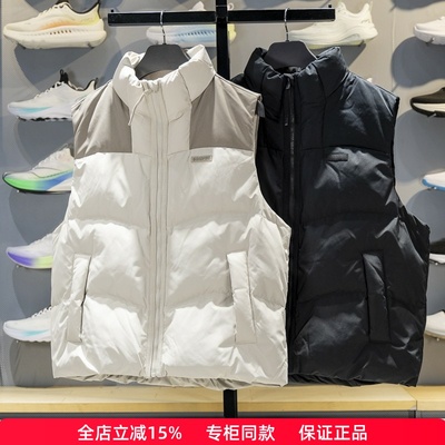 李宁80%鸭绒羽绒马甲保暖防泼水