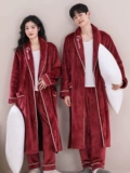 Демисезонная пижама, коралловый бархатный банный халат, фланелевый комплект для влюбленных, увеличенная толщина