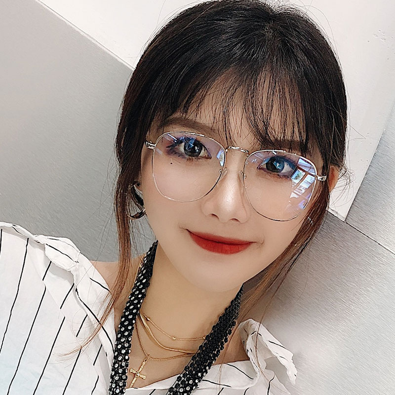 有度数圆框架韩版大脸网红款眼镜