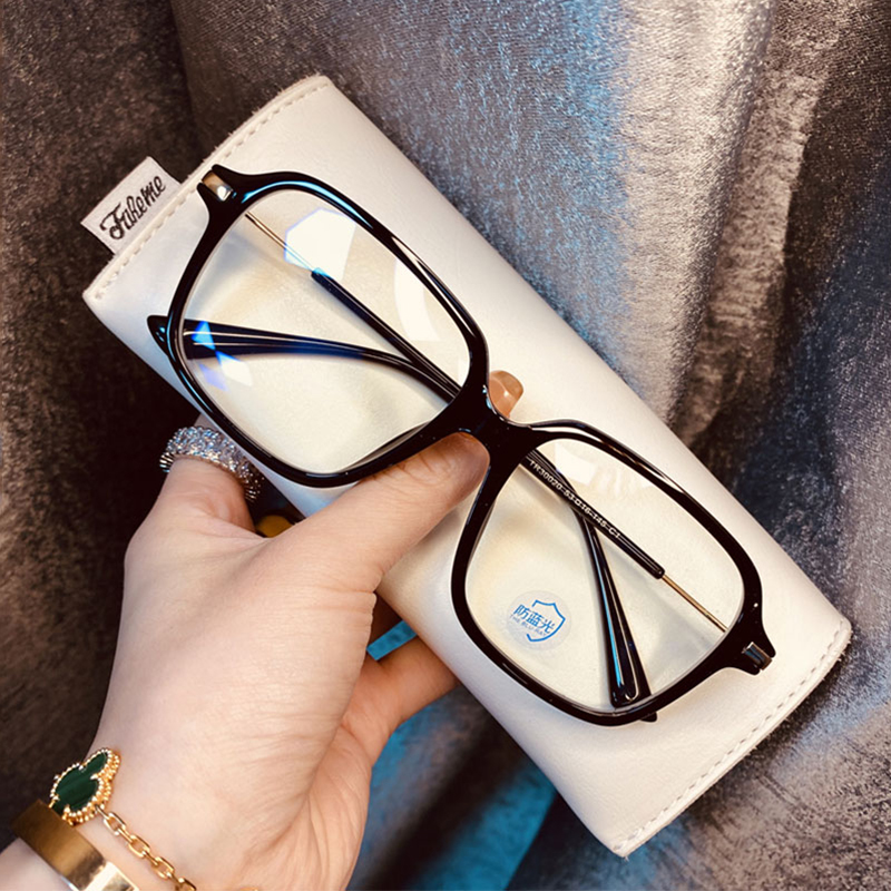 黑框眼镜女网红款疲劳平光面素颜