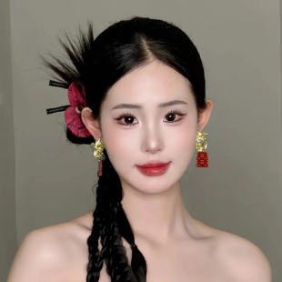 新中式新娘头饰盘发簪子仿真花朵套装旗袍晨袍汉服礼服敬酒服发饰