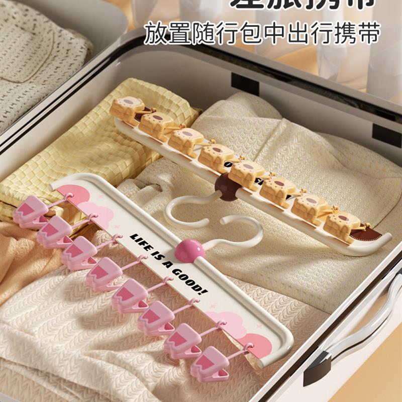 萌趣猫爪袜子挂架联排多夹挂钩可爱无痕防滑晾衣架多功能帽子收纳